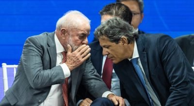 Presidente Lula, Presidente da Câmara dos Deputados Hugo Motta e o ministro da fazenda, Fernando...