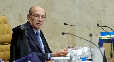 Ministro decano Gilmar Mendes durante sessão do Supremo Tribunal Federal (STF) para decidir sobr...
