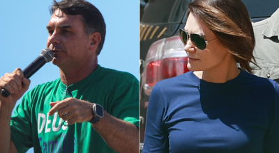 Flávio Bolsonaro e Michelle Bolsonaro — Foto: Renan Areias e Cristiano Mariz
