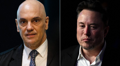 O ministro do Supremo Tribunal Federal (STF) Alexandre de Moraes e o dono da rede X, o bilionári...
