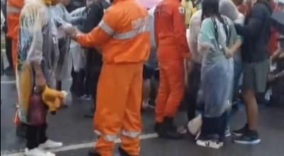 Bombeiros foram acionados após queda de raio nas proximidades de ato de apoiadores de Bolsonaro ...