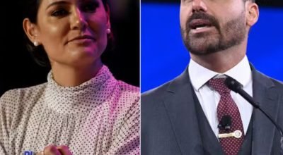 Michelle e Eduardo Bolsonaro — Foto: Montagem O GLOBO
