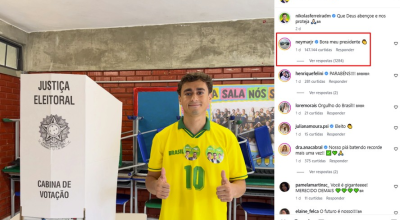 Nikolas Ferreira, deputado federal reeleito, recebe apoio de Neymar — Foto: Reprodução/Instagram
