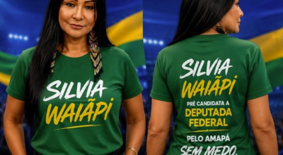 Silvia Waiãpi se apresentou como pré-candidata à Câmara dos Deputados — Foto: Reprodução/...