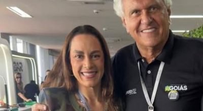 Silvia Abravanel (PSD) e Ronaldo Caiado (PSD) — Foto: Reprodução/Instagram