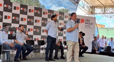 O governador Tarcísio de Freitas em evento em Guarulhos — Foto: Dilvulgação Governo do Estad...