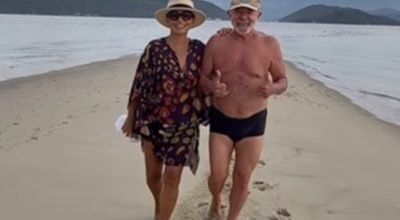 Lula e Janja caminham na Restinga da Marambaia, no Rio — Foto: Reprodução/Instagram
