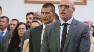 Douglas Ruas e Felipe Curi em agenda — Foto: Fabiano Rocha/Agência O Globo